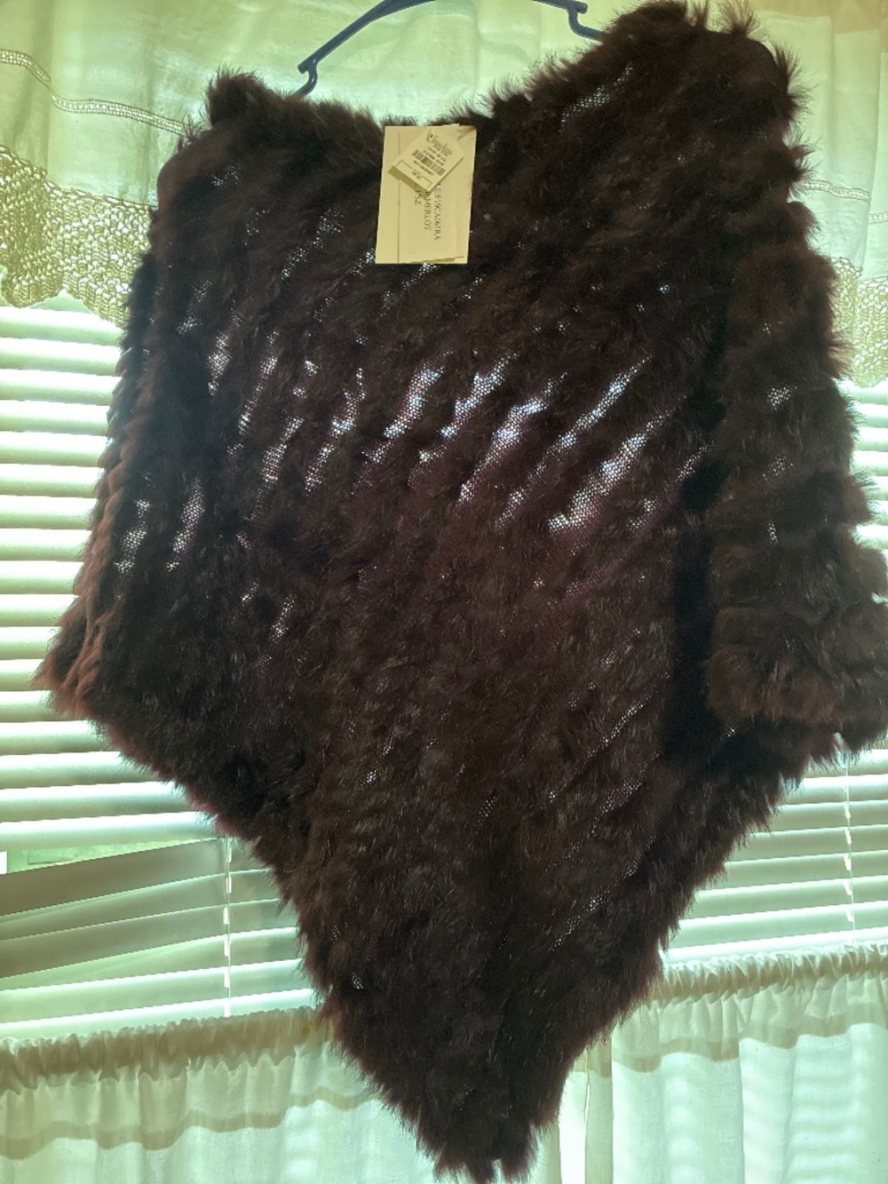 Neiman Marcus wine colored real rabbit for pancho